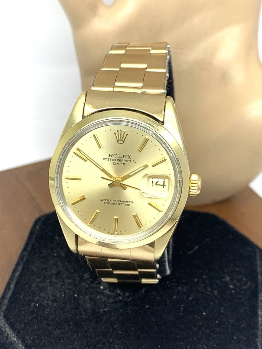 Rolex Oyster Perpetual Date Men's Watch 1550 Gold Filled Swiss Automatic 34mm